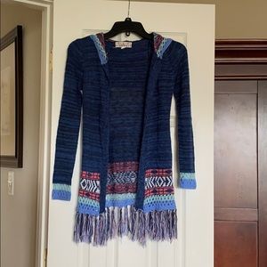 Girls- NWOT hooded cardigan sweater- Size 7/8